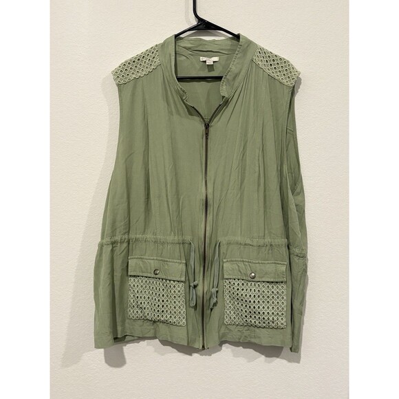 Cato Jade Green Zippered Sleeveless Top Size 26/28w 4X - Picture 2 of 8